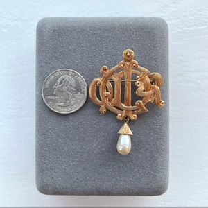 RARE Vintage Christian Dior Monogrammed Brooch